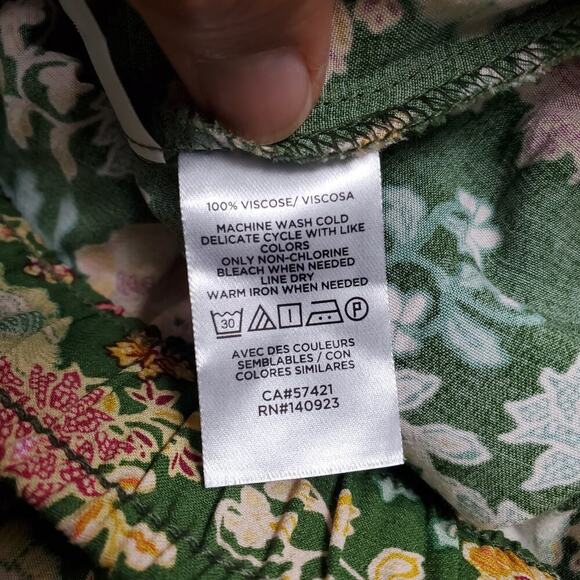 LOFT Floral Tiered Flippy Green Skirt Size Small New With Tag - Picture 5 of 6